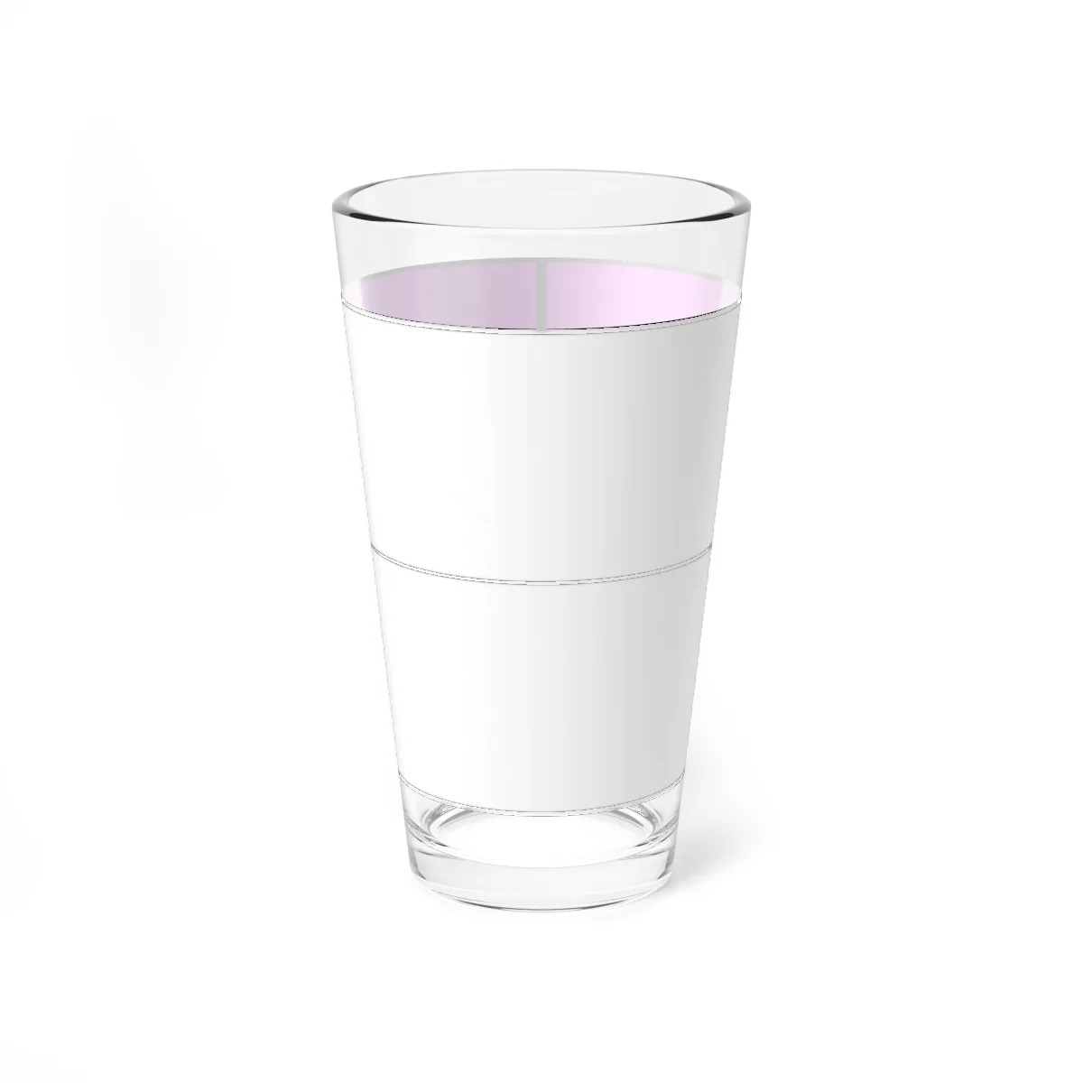 The mixing glass, blank and unprinted