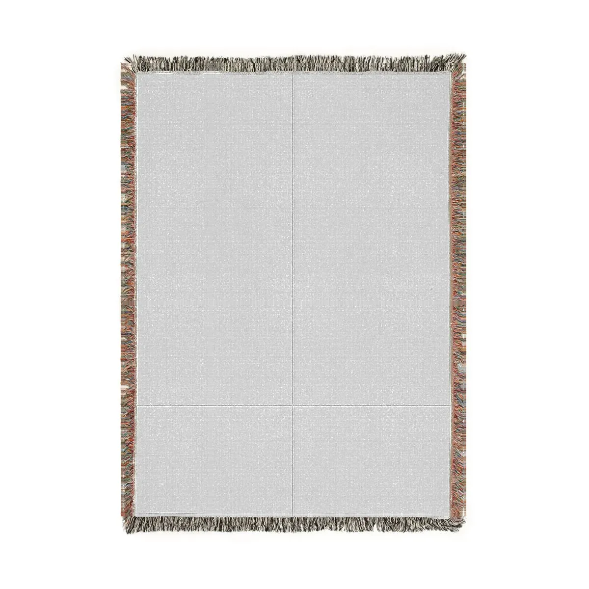 The woven blanket, blank and unprinted