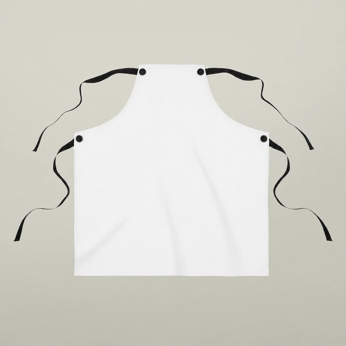 The apron laid flat, blank and unprinted