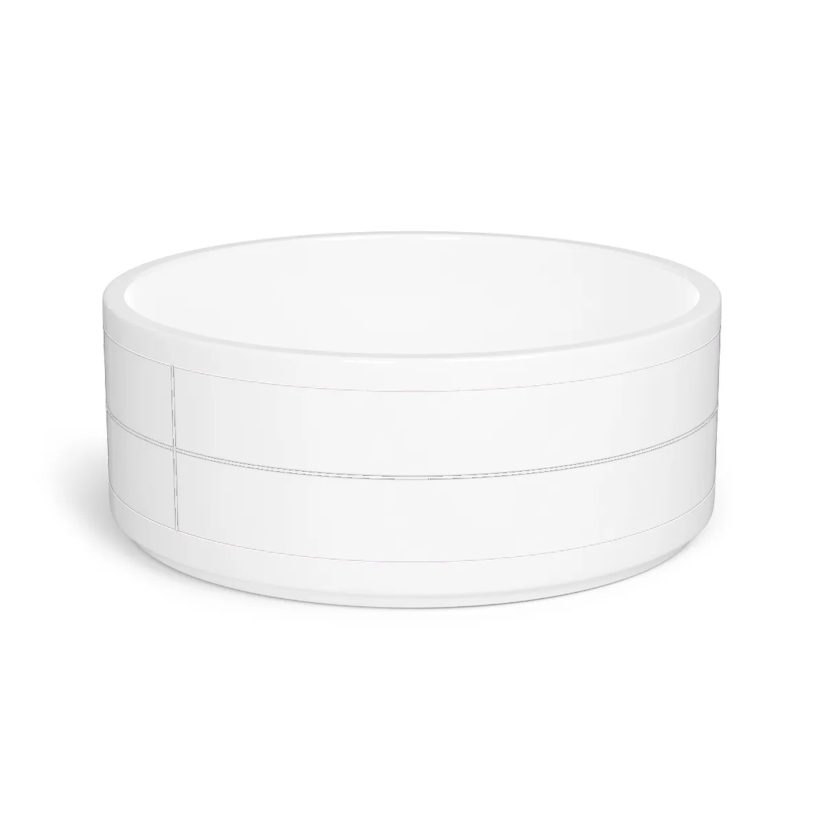 The pet bowl, blank and unprinted