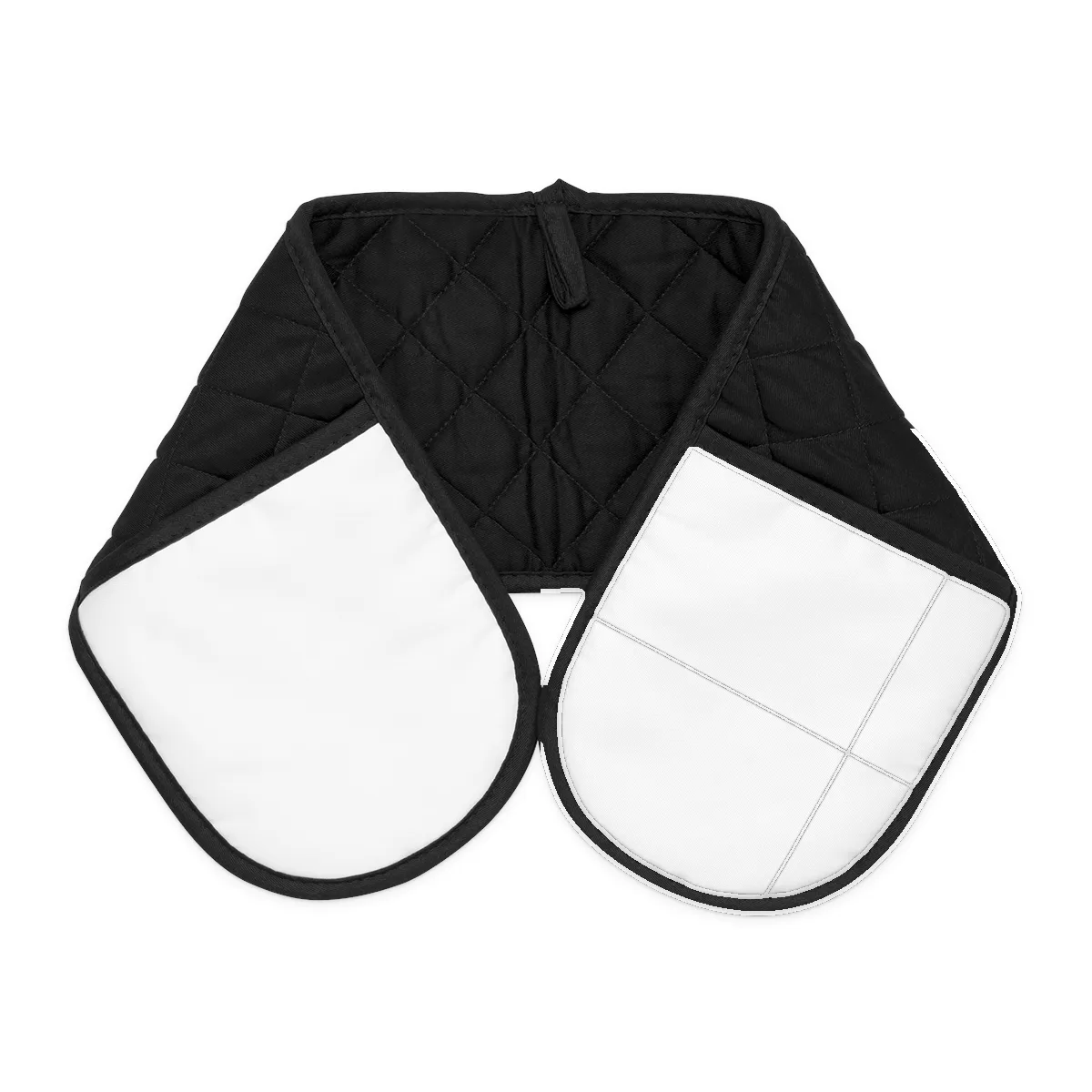 The oven mitts, blank and unprinted